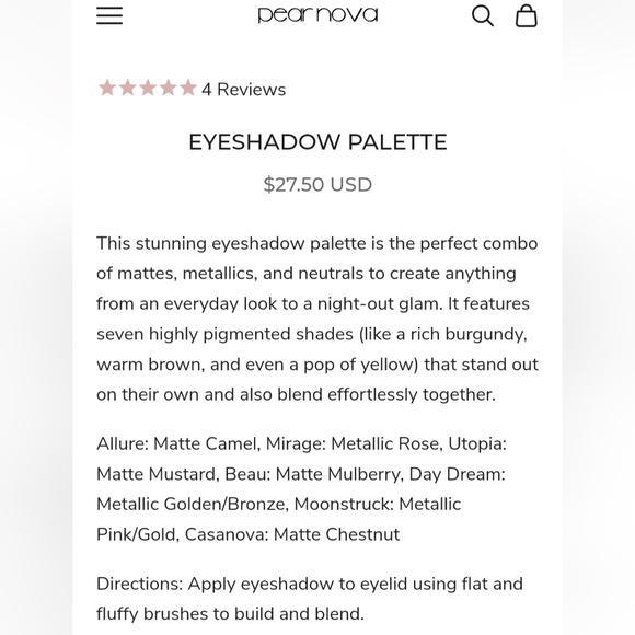 5/75$ PEAR NOVA Eyeshadow Palette - Picture 2 of 14